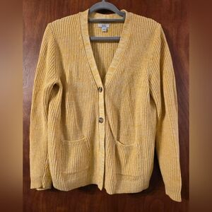 Women's Mustard Cardigan Sweater Croft & Barrow Largw